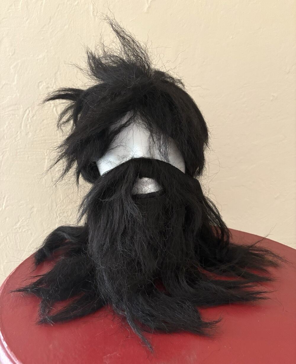 80’s Prehistoric Caveman Wig Beard Set Halloween Stone Age Costume Fancy Dress